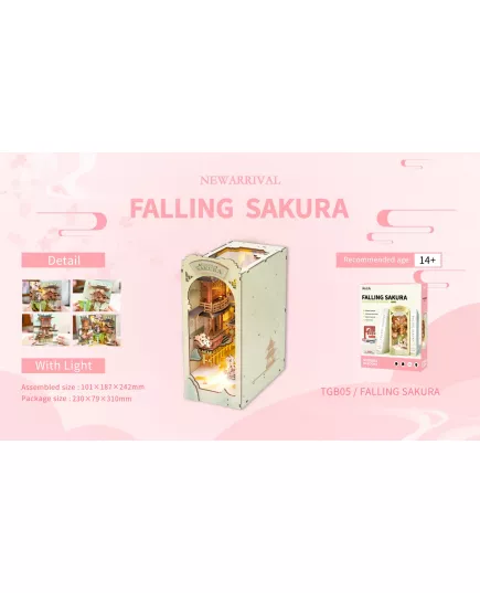  Румбокс Falling Sakura ★ Book Nook Rolife Robotime TGB05, фото 13 