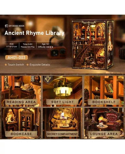  Book Nook Ancient Rhyme Library ★ DX Craft AH01-003, фото 28 